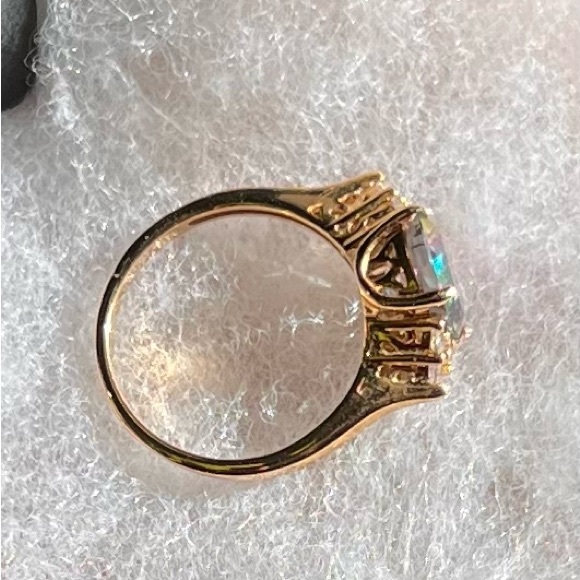 Mystic Topaz and White Sapphire Ring in 14K Yellow Gold - Picture 8 of 12